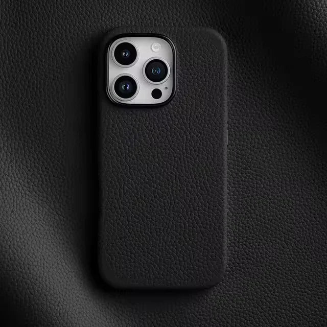 iPhone 16 Pro Melkco Origin Paris Premium Leather Magsafe Cover - Black - Tashqila