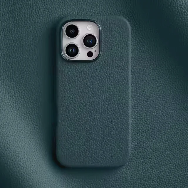 iPhone 16 Pro Melkco Origin Paris Premium Leather Magsafe Cover - Lake Blue - Tashqila