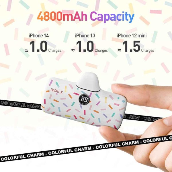 iWalk 4800mAh Lightning 20W Pocket Power Bank - White Pattern
