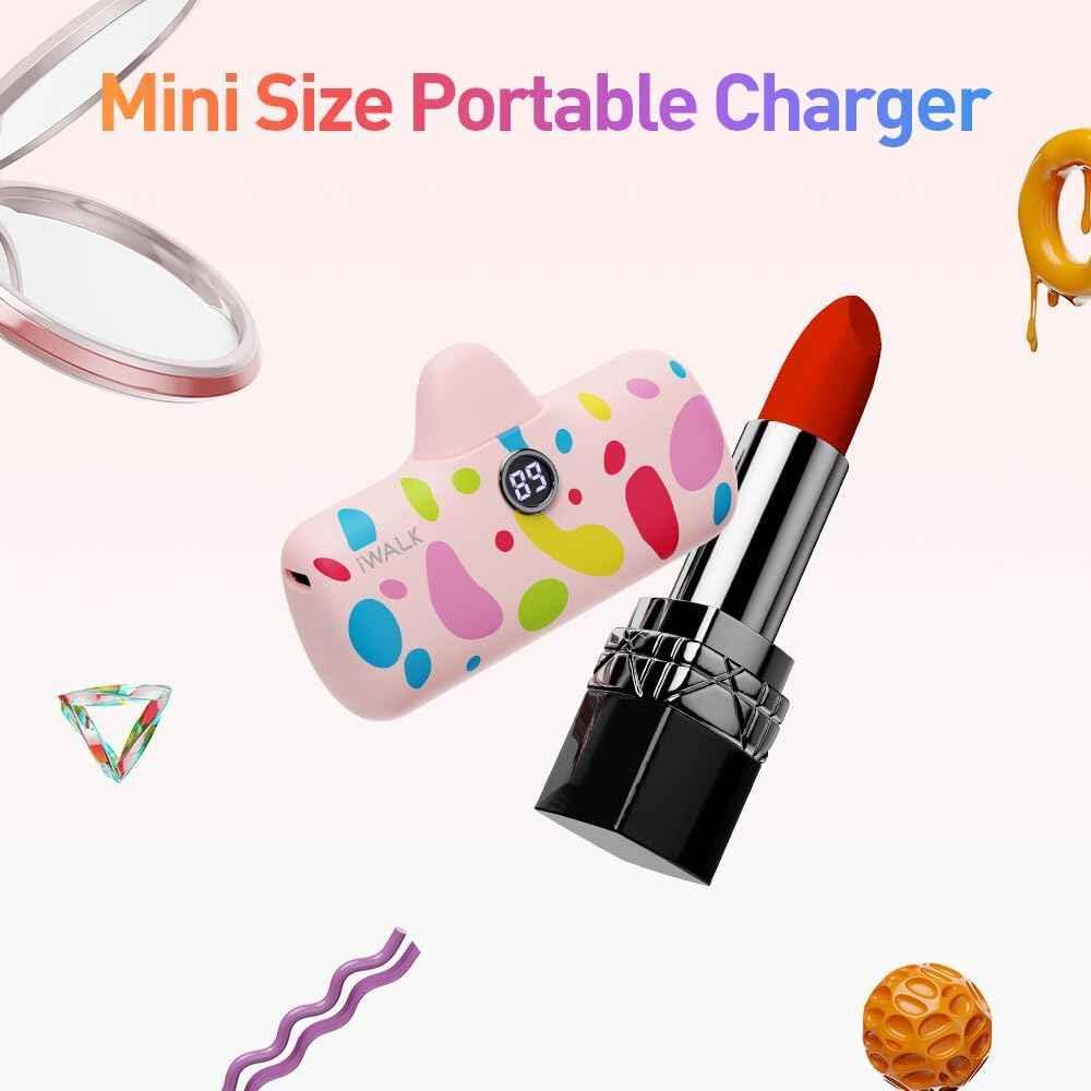 iWalk 4800mAh Type-C 20W Pocket Power Bank - Pink Pattern