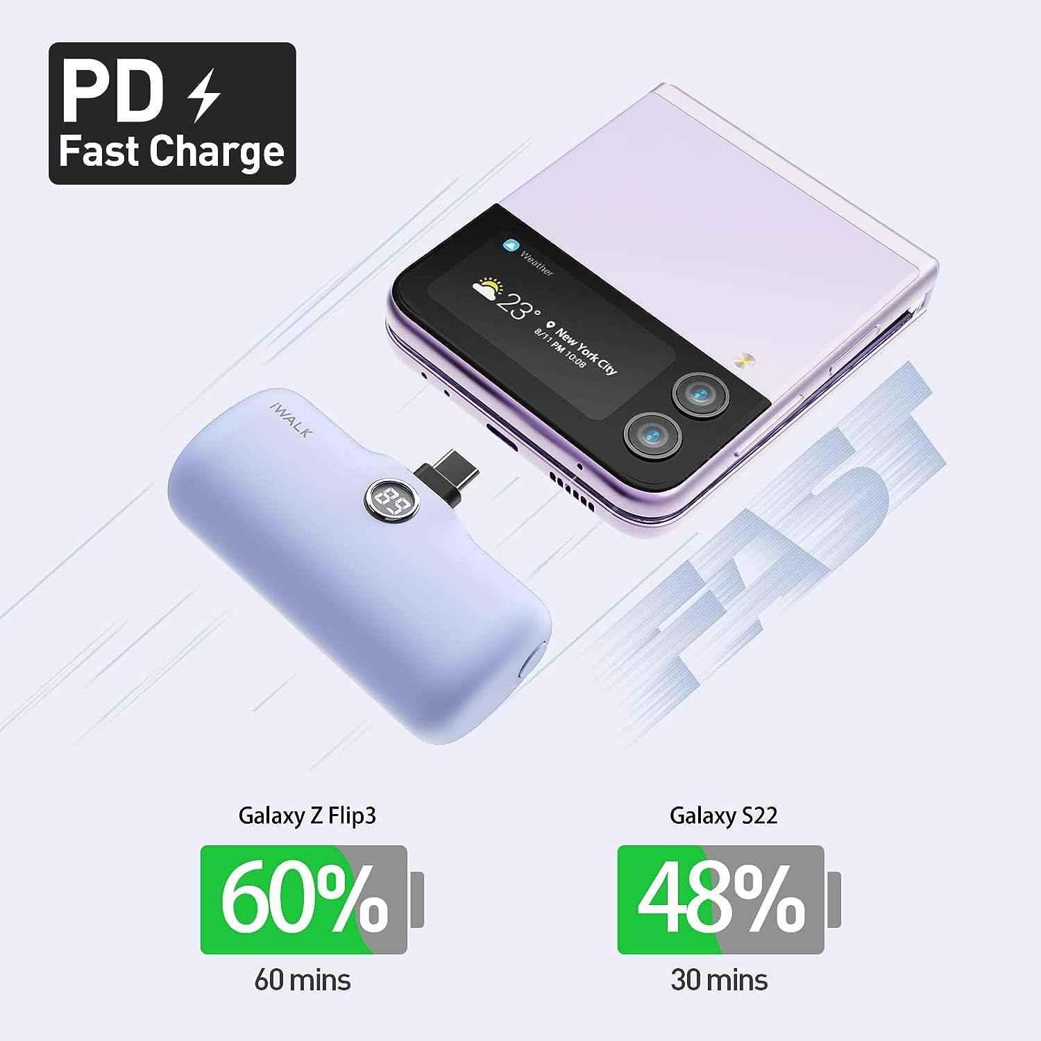 iWalk 4800mAh Type-C 20W Pocket Power Bank - Purple