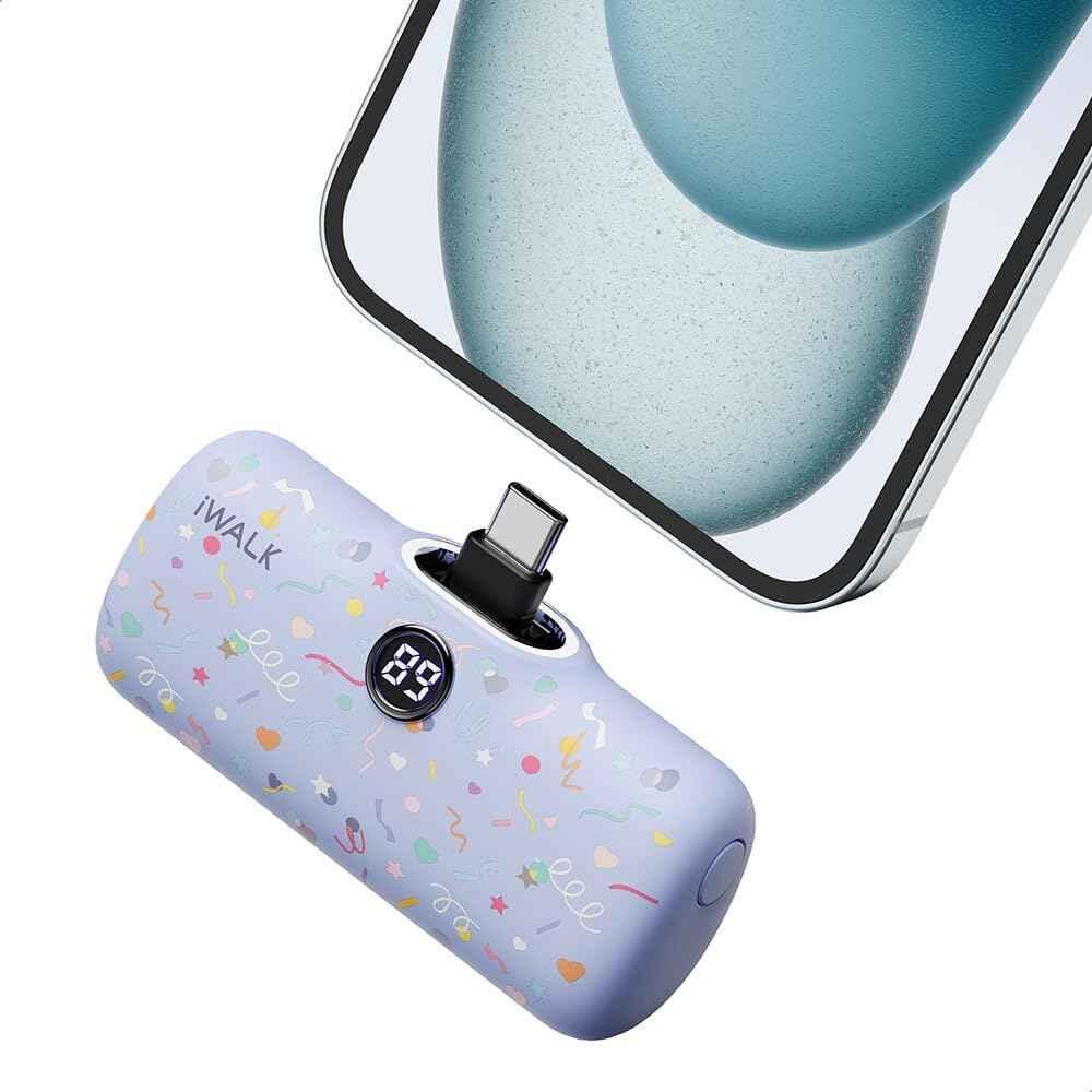 iWalk 4800mAh Type-C 20W Pocket Power Bank - Purple Pattern