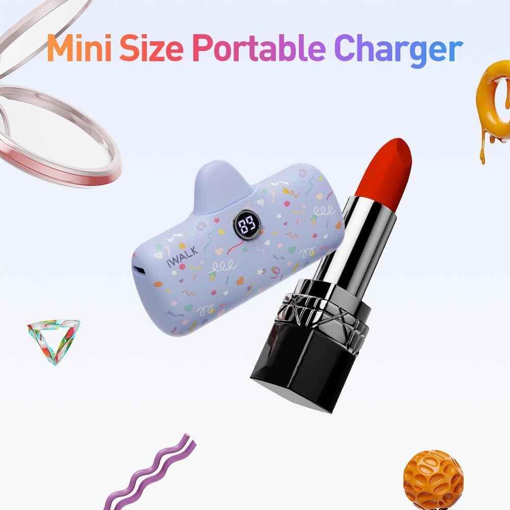 iWalk 4800mAh Type-C 20W Pocket Power Bank - Purple Pattern