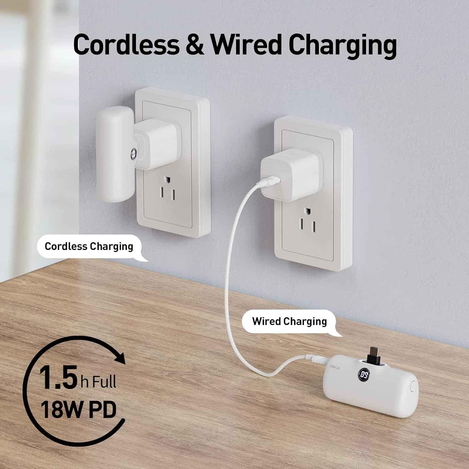 iWalk 4800mAh Type-C 20W Pocket Power Bank - White