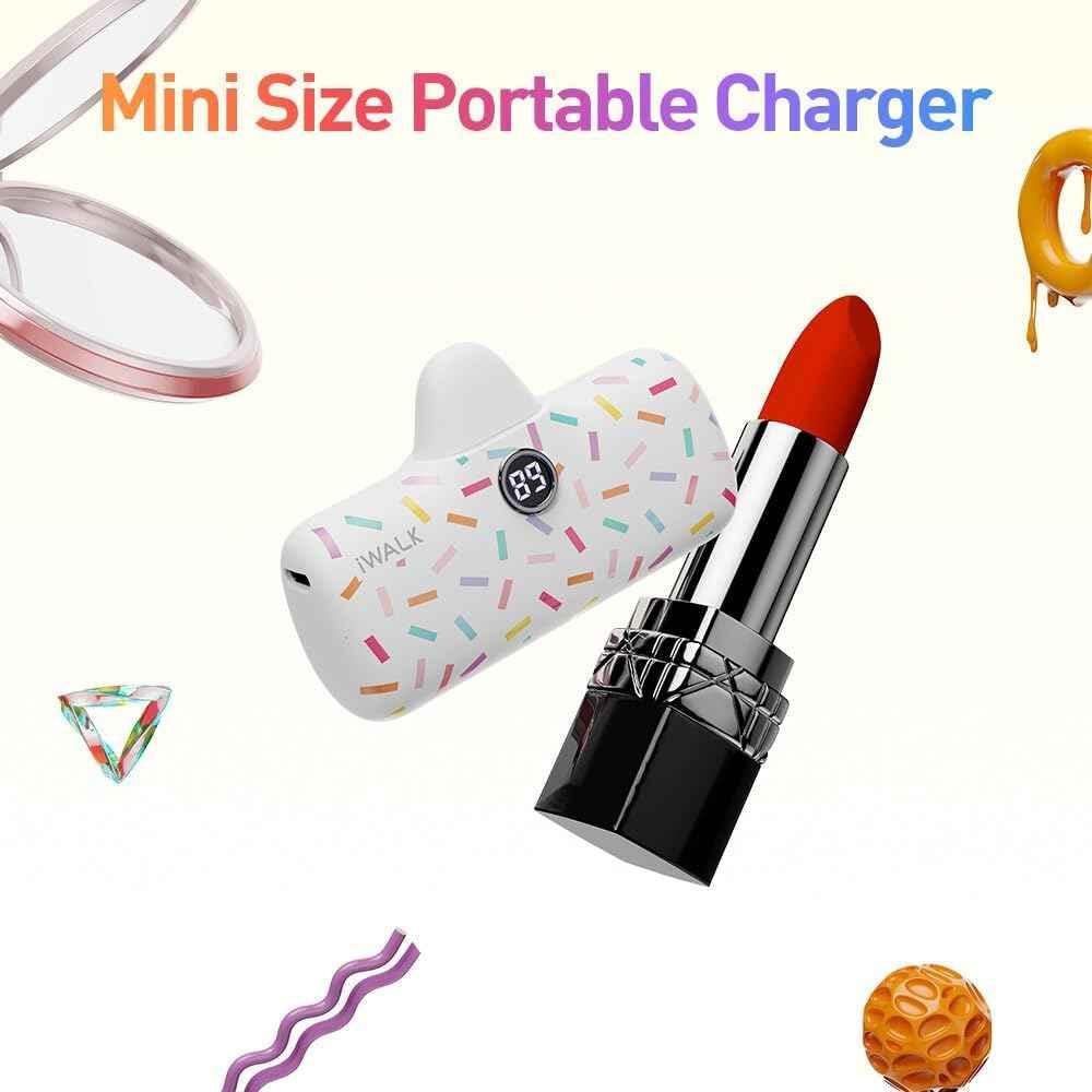 iWalk 4800mAh Type-C 20W Pocket Power Bank - White Pattern