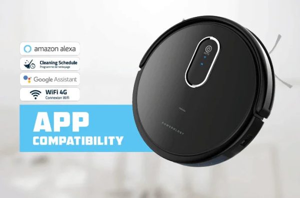 Powerology Smart Robotic Vacuum Cleaner - Black - Tashqila