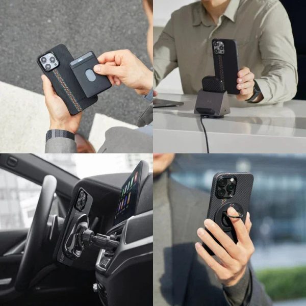 Pitaka iPhone 15 Pro Carbon Fibre Magsafe Cover - Black - Tashqila