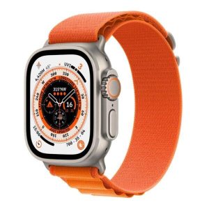 Apple Watch Ultra 2 GPS + Cellular, 49mm Titanium Case with Orange Alpine Loop – Large - Tashqila